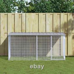 VidaXL Chicken Cage with Roof Light Gray 79.9x38.6x35.4 Galvanized Steel FFG