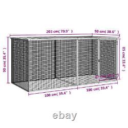 VidaXL Chicken Cage with Roof Light Gray 79.9x38.6x35.4 Galvanized Steel FFG