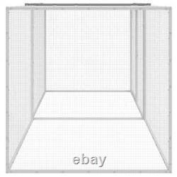 VidaXL Chicken Cage with Roof Light Gray 79.9x38.6x35.4 Galvanized Steel New