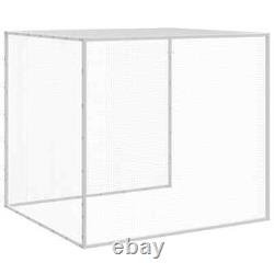 VidaXL Chicken Cage with Roof Light Gray 79.9x38.6x35.4 Galvanized Steel New