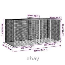 VidaXL Chicken Cage with Roof Light Gray 79.9x38.6x35.4 Galvanized Steel New