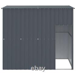 VidaXL Dog House with Roof Anthracite 84.3x60.2x71.3 Galvanized Steel