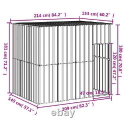 VidaXL Dog House with Roof Anthracite 84.3x60.2x71.3 Galvanized Steel