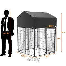 Welded Wire Large Huge Dog Kennel Fence with Cover Roof 4ft 8ft Metal XXL XL L