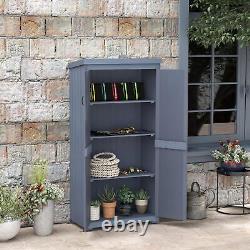 Wooden Garden Shed Outdoor Storage Cabinet with Waterproof Galvanized Metal Roof