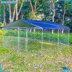 10 X 10 Pieds Chien Extérieur Kennel Cage Grand Pet House Fence Toit Couverture D'ombre