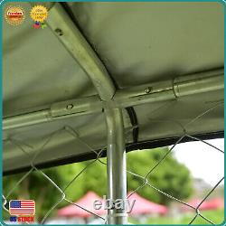 10 x 10 x 5,5 pi Chenil pour chiens en métal Cage pour animaux Maison Enclos pour animaux de compagnie avec couverture de toit États-Unis