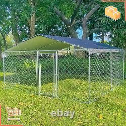 10x10ft Grand Chien Kennel House Pet Puppy Playpen Crate Fence Cage Extérieur + Toit