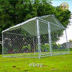2m2m Metal Dog Playpen Kennel Outdoor With Cover Pet Fence Dog Exercise Run Cage