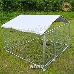 2m2m Metal Dog Playpen Kennel Outdoor With Cover Pet Fence Dog Exercise Run Cage