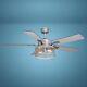 52 White Laver Faux Wood Galvanized Indoor Led Ceiling Fan Remote Steel Shade