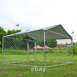 6.56 X 6.56 Ft Dog Playpen House Grand Chien Extérieur Kennel Galvanized Steel Fence