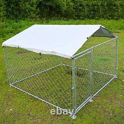 6.5ft X 6.5ft Dog Extérieur Kennel Metal Dog Cage For Dog Playpen Fence With Roof