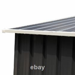 6x8 Ft Outdoor Metal Tool Organizer Shed Storage Backyard Withsliding Door Gray
