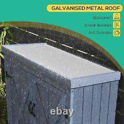 Abri de jardin en bois Armoire de rangement extérieure avec toit en métal galvanisé imperméable