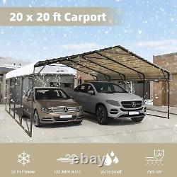 Abri de voiture en acier métallique extérieur 20' x 20' pour bateau, abri de voiture, garage lourd devoirombre