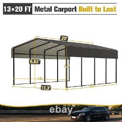 Abri de voiture en métal extérieur 13x20FT lourd Gazebo Garage Canopy Abri de voiture Shade