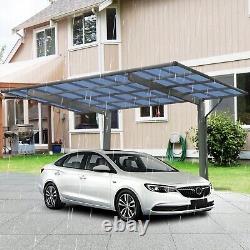 Abri de voiture extérieur, abri de garage pour voiture avec toit en métal galvanisé et cadre en aluminium