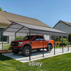 Abri de voiture extérieur en métal 12 x 20 pieds Patio Canopy Gazebo Garage Heavy Duty