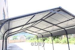 Abri de voiture extérieur en métal 12 x 20 pieds Patio Canopy Gazebo Garage Heavy Duty