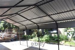 Abri de voiture extérieur en métal 12 x 20 pieds Patio Canopy Gazebo Garage Heavy Duty