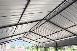 Abri de voiture extérieur en métal 12 x 20 pieds Patio Canopy Gazebo Garage Heavy Duty