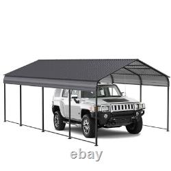 Abri de voiture extérieur en métal 12 x 20 pieds Patio Canopy Gazebo Garage Heavy Duty