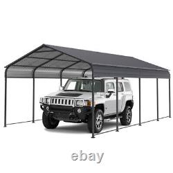 Abri de voiture extérieur en métal 12 x 20 pieds Patio Canopy Gazebo Garage Heavy Duty