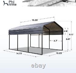 Abri multi-usage en acier galvanisé robuste 10' x 15'