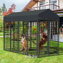 Abri pour chien en fil de fer soudé avec toit 8,2 X 4 X 5ft en acier galvanisé