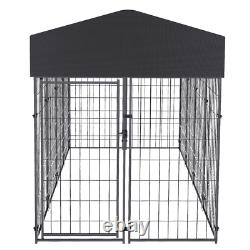 Abri pour chien en fil de fer soudé avec toit 8,2 X 4 X 5ft en acier galvanisé