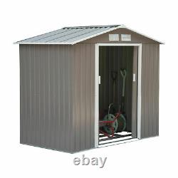 Cabane de rangement extérieure en métal pour outils de jardin de 7x4.3 pieds avec toit en pente