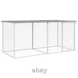 Cage à poules VidaXL avec toit gris clair en acier galvanisé 79,9x38,6x35,4 FFG