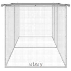 Cage à poules VidaXL avec toit gris clair en acier galvanisé 79,9x38,6x35,4 FFG