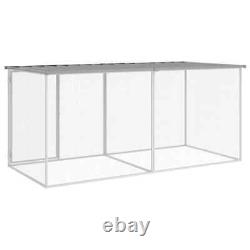 Cage à poules VidaXL avec toit gris clair en acier galvanisé 79,9x38,6x35,4 FFG