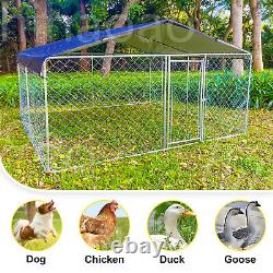 Cage pour chien en métal de 10x10 pieds avec auvent pour enclos extérieur sur grande ferme aux États-Unis