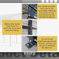 Carport extérieur robuste de 10x15 pieds avec toit galvanisé en métal