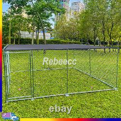 Chenil extérieur pour chien en métal de 10x10 pieds avec cage robuste pour parc à chiens avec toit