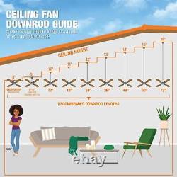 Décorateurs d'intérieur Heritage Point 25 pouces Ventilateur de plafond LED galvanisé intérieur/extérieur