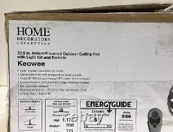 Décorateurs d'intérieur Keowee 23 po. Ventilateur de plafond galvanisé intérieur/extérieur + Télécommande