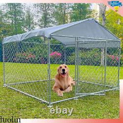 En Plein Air Chien Playpen Cage Animal Exercice Métal Fence Kennel Avec Couverture Imperméable Toit