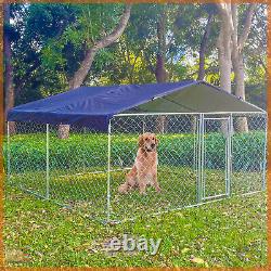 Enclos pour chien de 10x10x5.5 pieds, grande cage, clôture métallique, niche extérieure