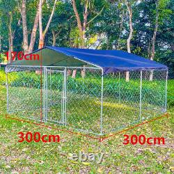 Grand Chien Extérieur Pet Run House Kennel Shade Cage Enclosure Couverture De Toit Playpen