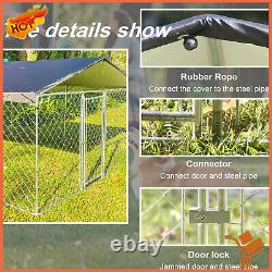 Grand Chien Extérieur Pet Run House Kennel Shade Cage Enclosure Couverture De Toit Playpen