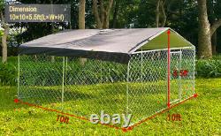 Grand chenil de course pour chien de compagnie, maison, cage, enclos, clôture métallique et toit pour l'extérieur dans la cour arrière