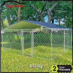 Grande cage pour chien en métal avec toit, enclos pour animaux de compagnie de 10x10 pieds