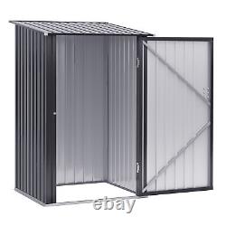 Hangar de stockage extérieur en métal de 3,3' x 3,4' avec portes verrouillables, gris