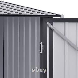 Hangar de stockage extérieur en métal de 3,3' x 3,4' avec portes verrouillables, gris