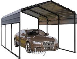 Kits d'abris de voiture en métal de 10 X 15 pieds avec toit en acier galvanisé et parois latérales amovibles