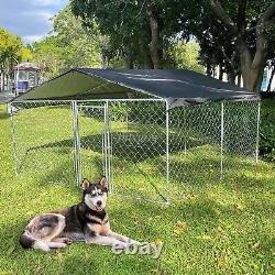 Maison de chien VPet Dog large 10x10 pi avec cage de promenade extérieure et toit de couverture